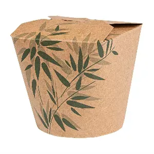 Envases multiuso microondables 'feel green' 780 ml 275 + 25 pe g/m2 ø9x9 cm marrón cartoncillo (50 unid.)