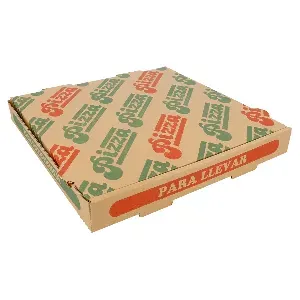 Cajas de pizza  350 g/m2 26x26x3,5 cm natural cartón microcanal (100 unid.)