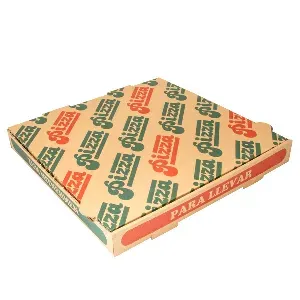 Cajas de pizza  350 g/m2 29x29x3,5 cm natural cartón microcanal (100 unid.)