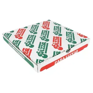 Cajas de pizza  348 g/m2 24x24x3 cm blanco cartón microcanal (100 unid.)