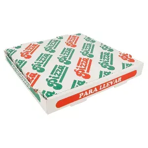 Cajas de pizza  348 g/m2 26x26x3,5 cm blanco cartón microcanal (100 unid.)