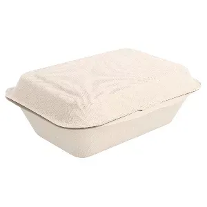 Caixas 'bionic' 600 ml 13,6x18,2x6,4 cm natural bagaço (1000 unidade)