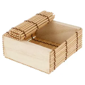 Caixinha 'bamboo'  8,5x8,5x4 cm natural bambú (50 unidade)