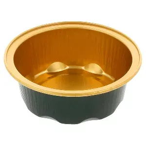 Recipiente p/ pastelaria  50 ml ø7x2,5 cm dourado/preto alumínio (100 unidade)