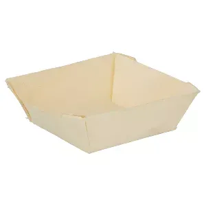 Barchette quadrati 'wood' 40 ml 5,5x5,5x2 cm naturale legno (500 unità)