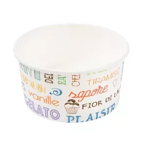 Taça gelados parole 180 ml 250 + 18 pe g/m2 ø 8,7x5,2 cm branco cartolina (2000 unidade)