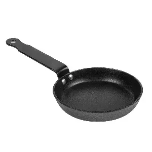 Mini sartén blinis antiadherente   ø12x2,2 cm negro acero (6 unid.)