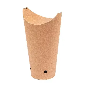 Copos para batatas fritas c/fecho 22 oz - 660 ml 200 + 25pe g/m2 8,5x18 cm castanho cartolina (1000 unidade)