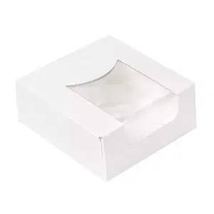 Caixas sushi+janela 'thepack'  10x10x4 cm branco cartão nano-micro + opp (400 unidade)