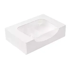 Caixas sushi+janela 'thepack'  17,5x12x4,5 cm branco cartão nano-micro + opp (400 unidade)