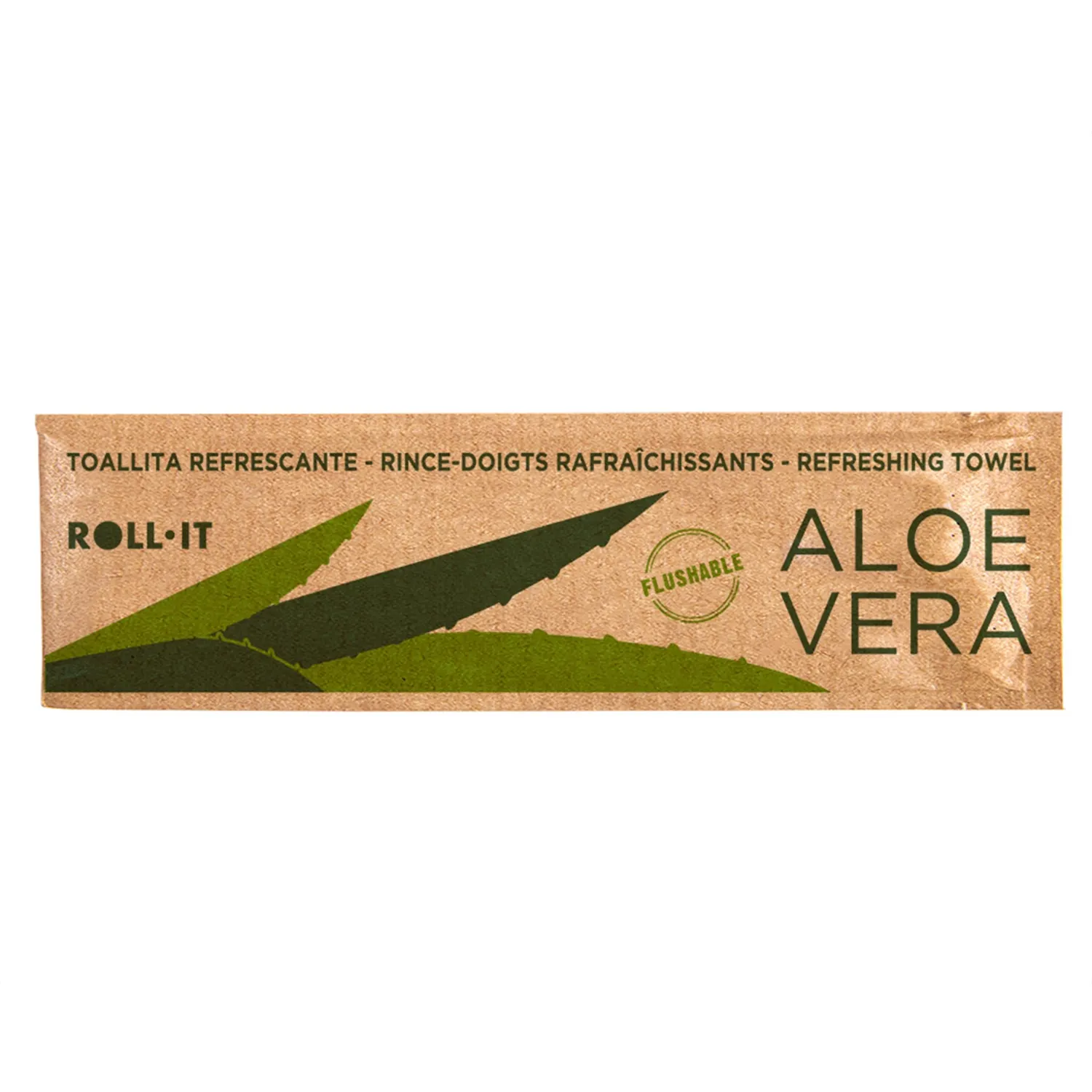 Salviette flushable roll-it aloe vera 50 g/m2 14,5x4 cm bianco cellulosa (1280 unità)