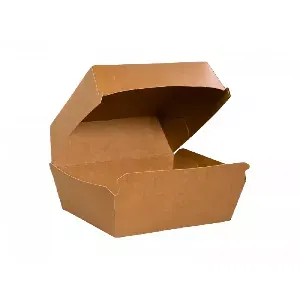 Хартиена кутия за бургер, кафява 120x150x100 мм