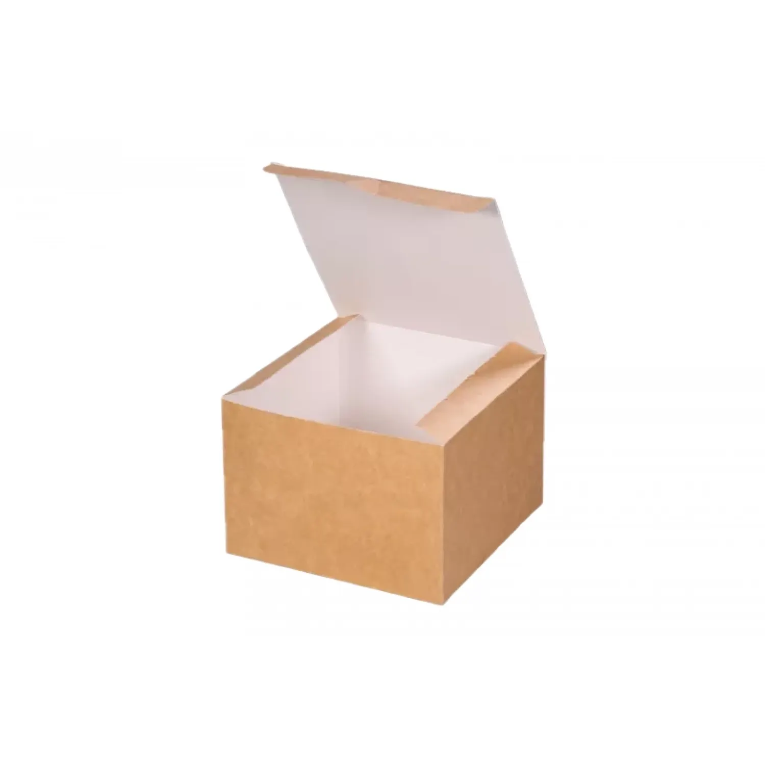 Хартиена кутия за бургер, бяло-кафява 135x135x95 мм