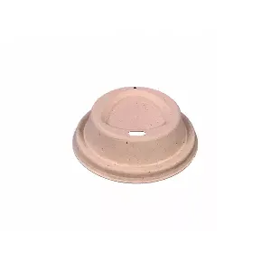 Paper pulp lid for paper cups, brown, diameter 80 mm
