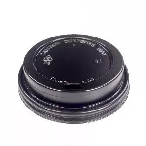 Черен капак за хартиени чаши с диаметър 90 мм
