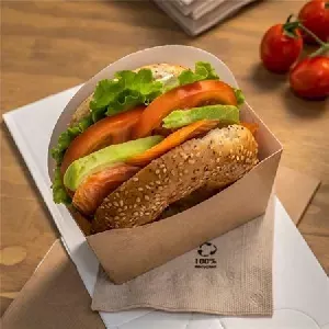 Kutija za pecivo, smeđa, 120x120x45 mm