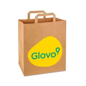 Saco de papel médio Glovo 34x14x39 cm (200 un.)