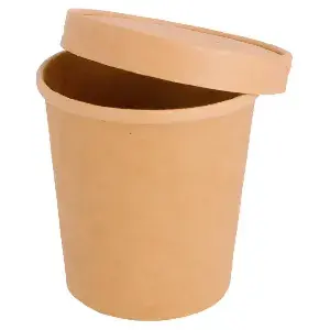 Vaso carton sopa kraft + tapa 500cc ø9,5x10cm