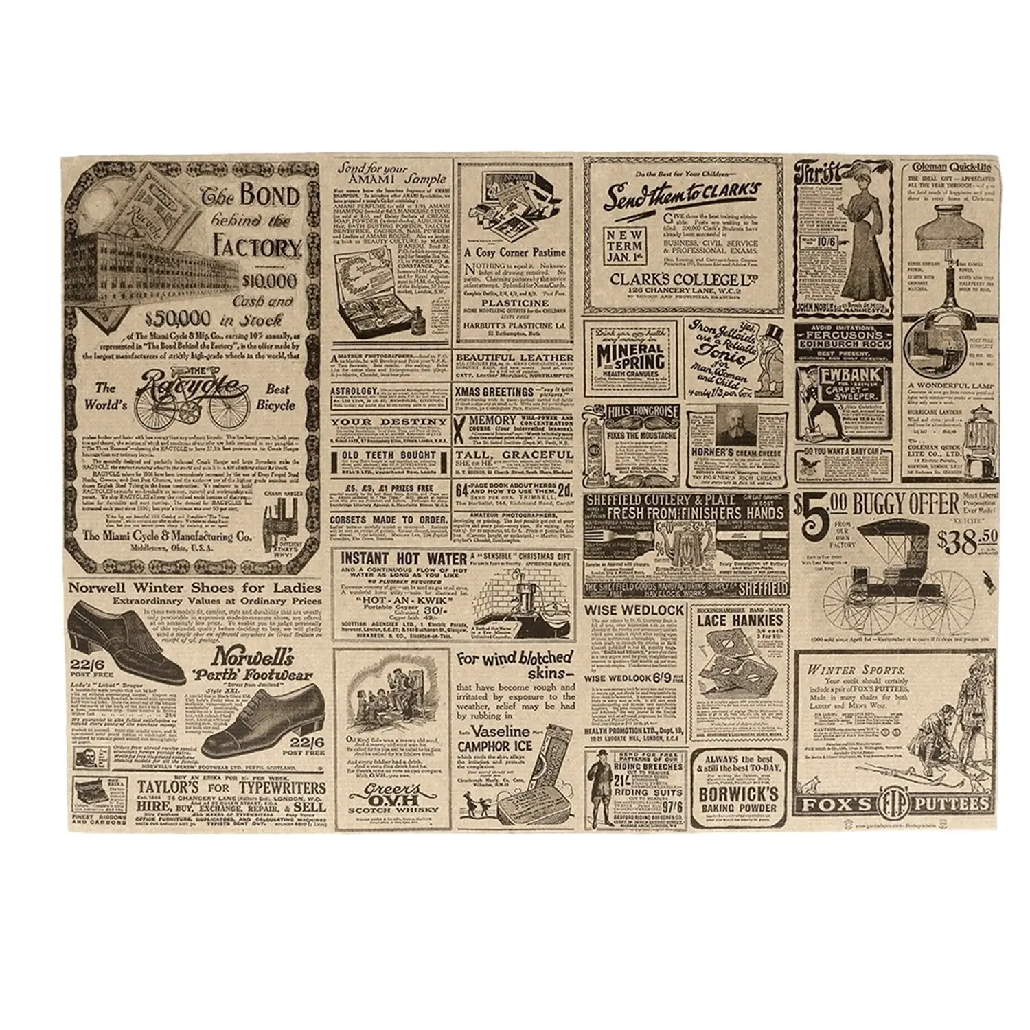 Tovagliette times 48 g/m2 31x43 cm naturale carta riciclata (2000 unità)