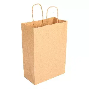 Bolsas sos con asas  80 g/m2 20+10x29 cm natural kraft (250 unid.)