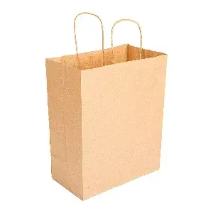 Bolsas sos con asas  80 g/m2 26+14x32 cm natural kraft (250 unid.)