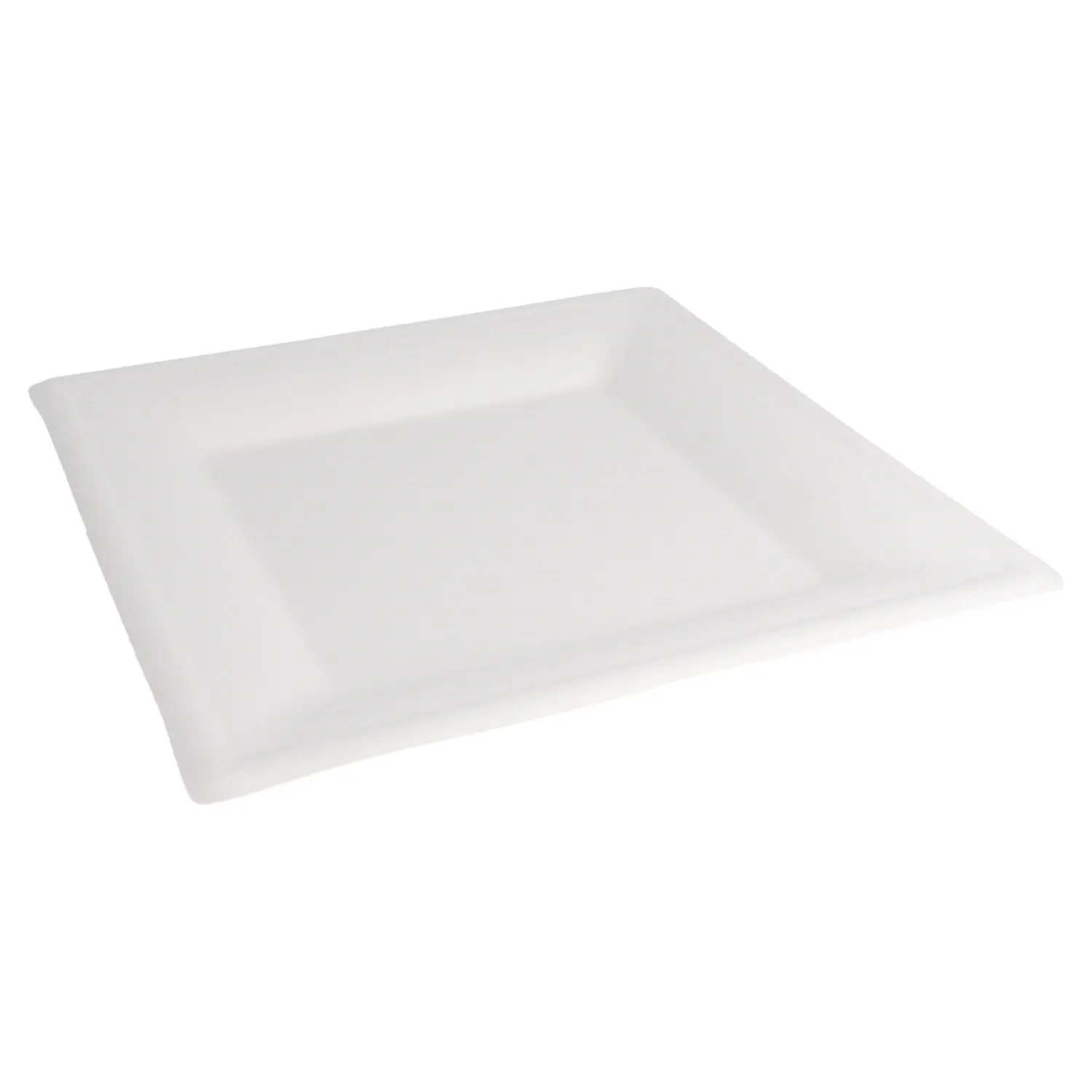 Platos cuadrados 'bionic'  26,2x26,2x1,4 cm blanco bagazo (500 unid.)