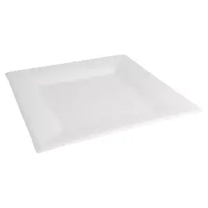 Platos cuadrados 'bionic'  26,2x26,2x1,4 cm blanco bagazo (500 unid.)