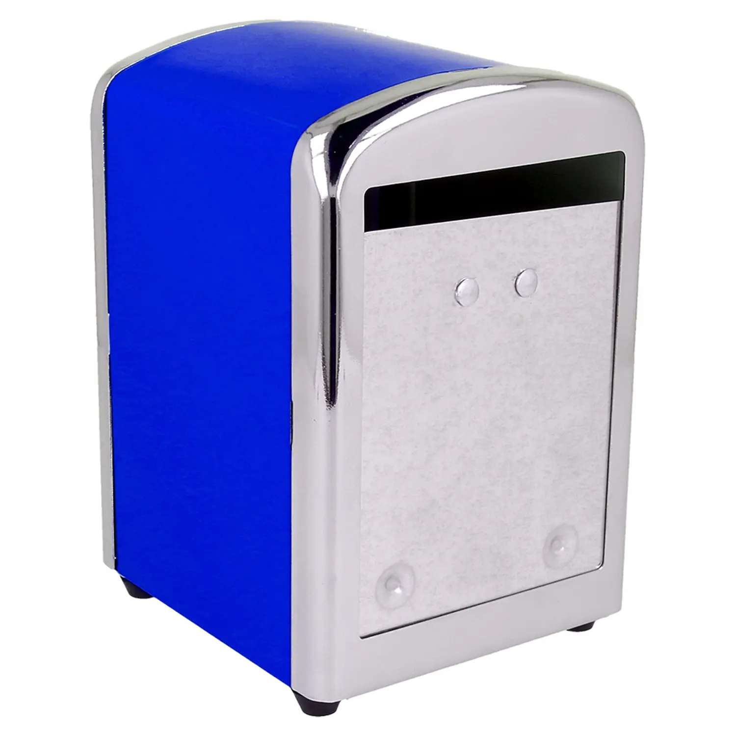 Dispenser per tovaglioli di carta "mini servis"  10,5x9,7x14 cm blu acciaio inox (12 unità)
