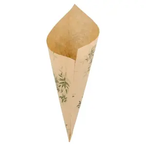 Cones de papel 'feel green' 250 g 70 g/m2 29,5x21 cm natural perg.anti-gordura (2000 unidade)