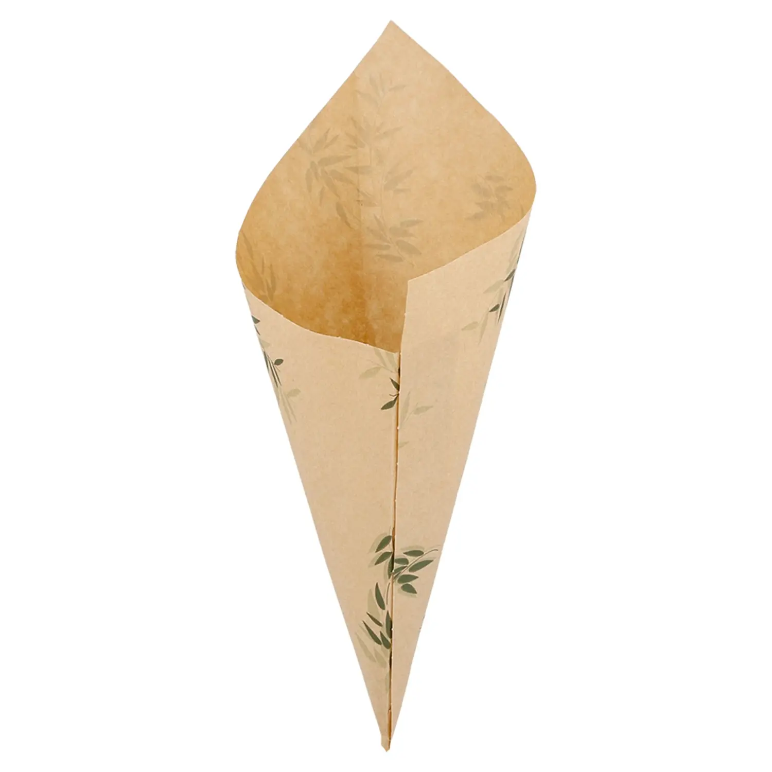 Cones de papel 'feel green' 100 g 70 g/m2 24x17 cm natural perg.anti-gordura (2000 unidade)