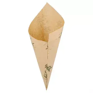 Cones de papel 'feel green' 100 g 70 g/m2 24x17 cm natural perg.anti-gordura (2000 unidade)