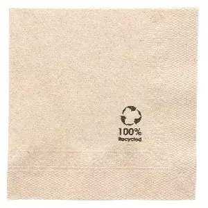 Tovaglioli ecolabel 2 veli 'feel green'  18 g/m2 20x20 cm naturale tissue riciclato (4800 unità)