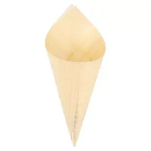 Cono in foglia di pioppo 'wood'  12,5 cm naturale legno (1000 unità)