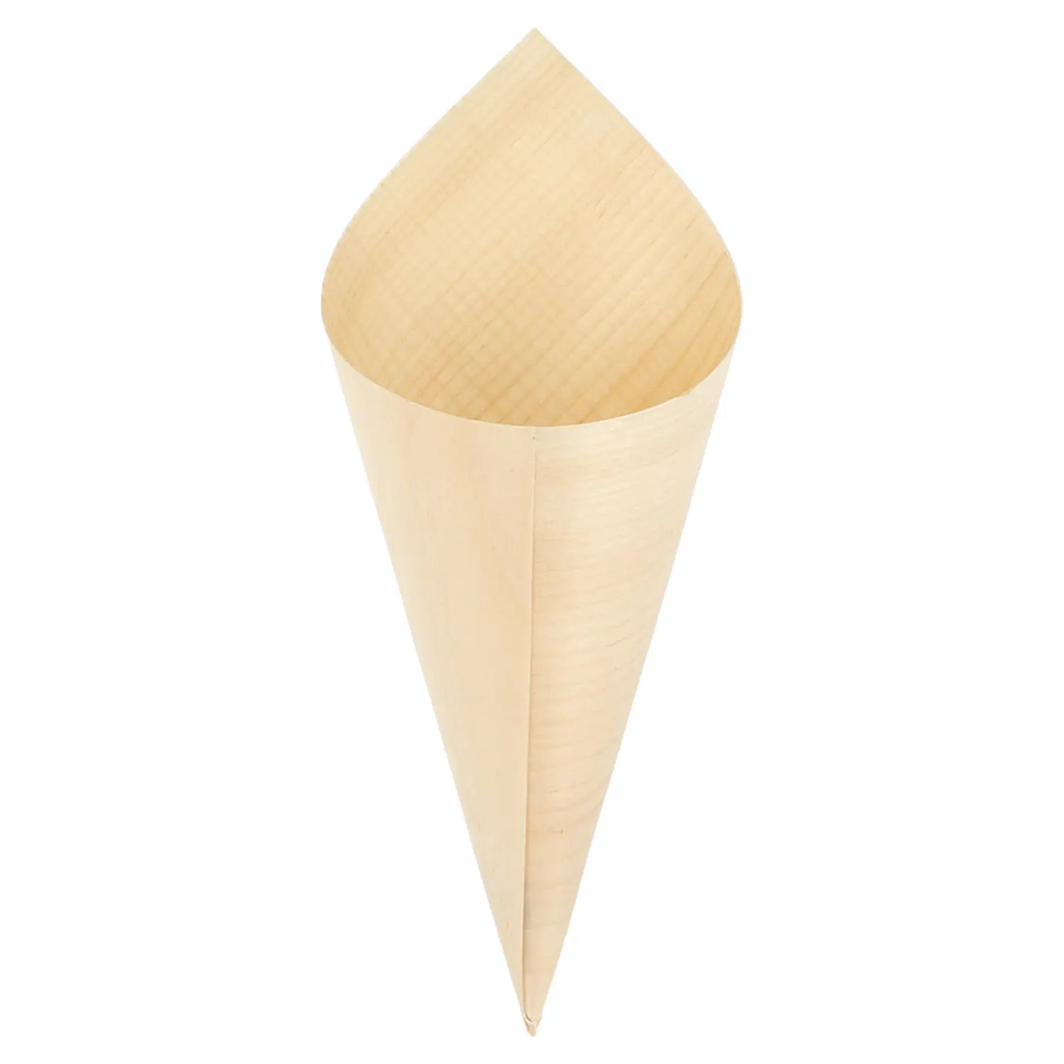 Cono in foglia di pioppo 'wood'  17 cm naturale legno (1000 unità)