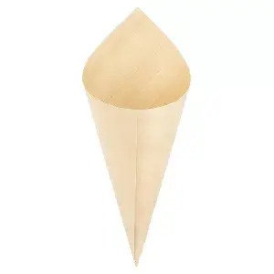 Cono in foglia di pioppo 'wood'  17 cm naturale legno (1000 unità)