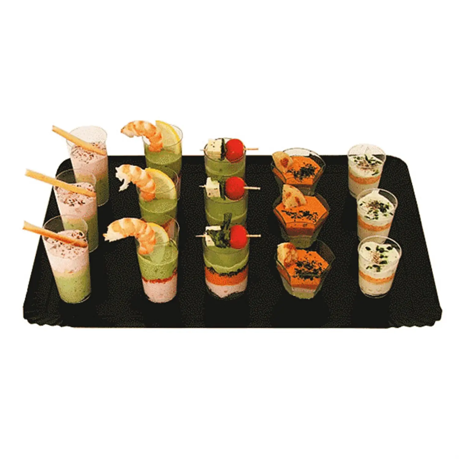 Bandejas catering doble cara  1100 g/m2 32x42 cm oro/negro cartón (100 unid.)