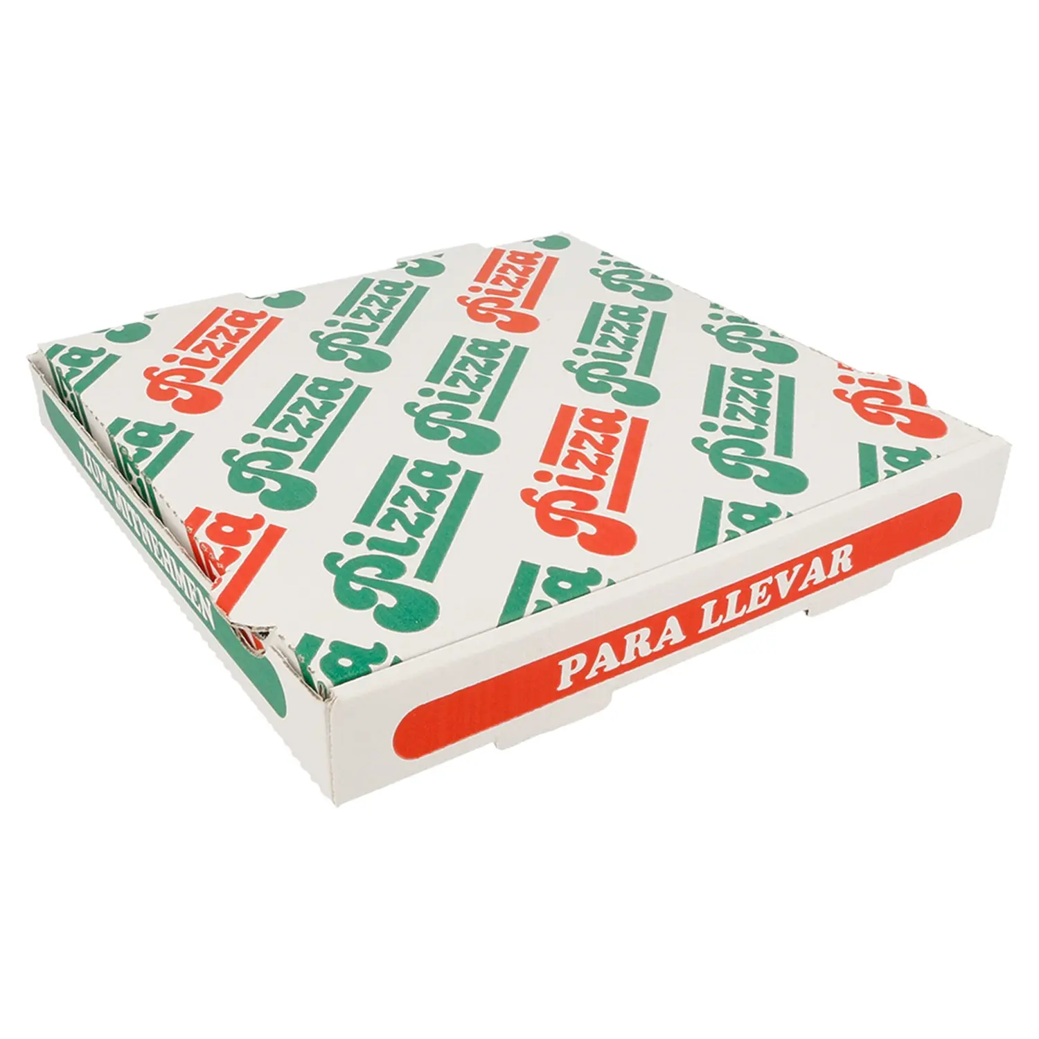 Caixas de pizza  348 g/m2 26x26x3,5 cm branco cartão microcanal (100 unidade)