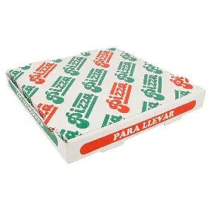 Caixas de pizza  348 g/m2 26x26x3,5 cm branco cartão microcanal (100 unidade)