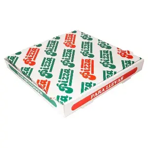 Caixas de pizza  348 g/m2 29x29x4 cm branco cartão microcanal (100 unidade)