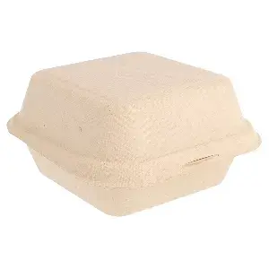 Contenitori hamburger 'bionic' 450 ml 15,2x15x8,4 cm naturale bagassa (600 unità)