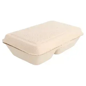 Contenitori 2 scomparti 'bionic' 1 l 16,5x22,5x6,4 cm naturale bagassa (500 unità)