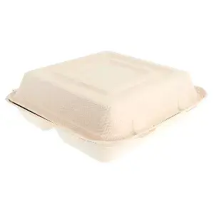Contenitori 3 scomparti 'bionic' 940 ml 25x25x7,5 cm naturale bagassa (250 unità)