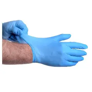 Luvas  size: m azul nitrila (100 unidade)