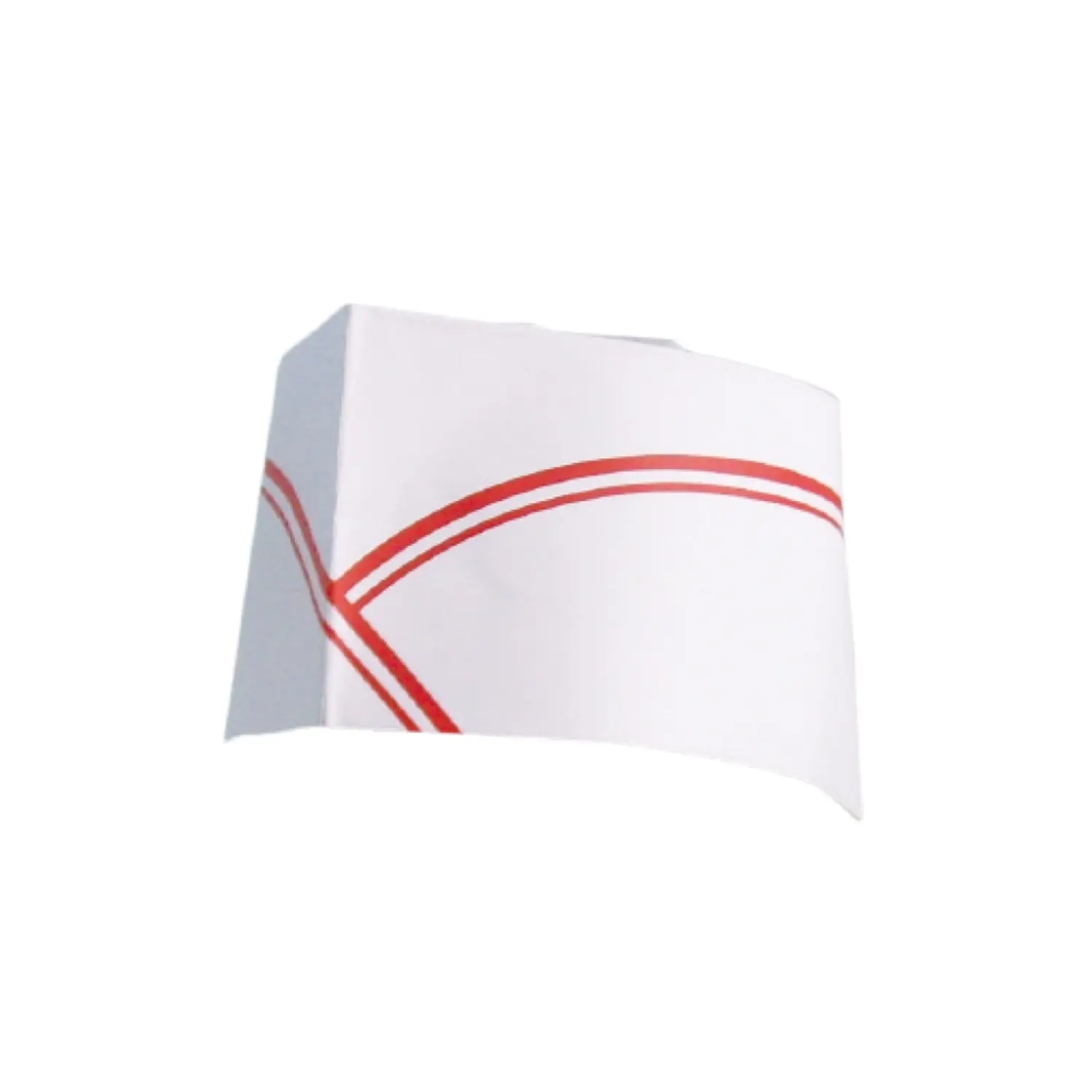 Gorro de cozinha ajustável barco linhas vermelhas   28 cm branco papel (100 unidade)