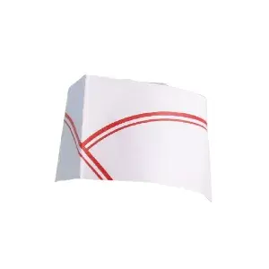 Gorro de cozinha ajustável barco linhas vermelhas   28 cm branco papel (100 unidade)