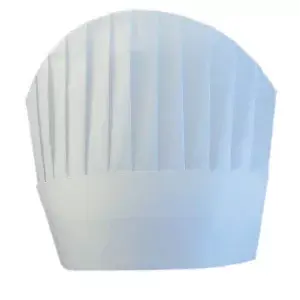 Toucas de chef com cúpula arredondada   23 cm branco airlaid (10 unidade)