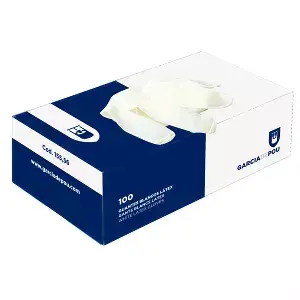 Luvas com talco  size: m branco látex (100 unidade)