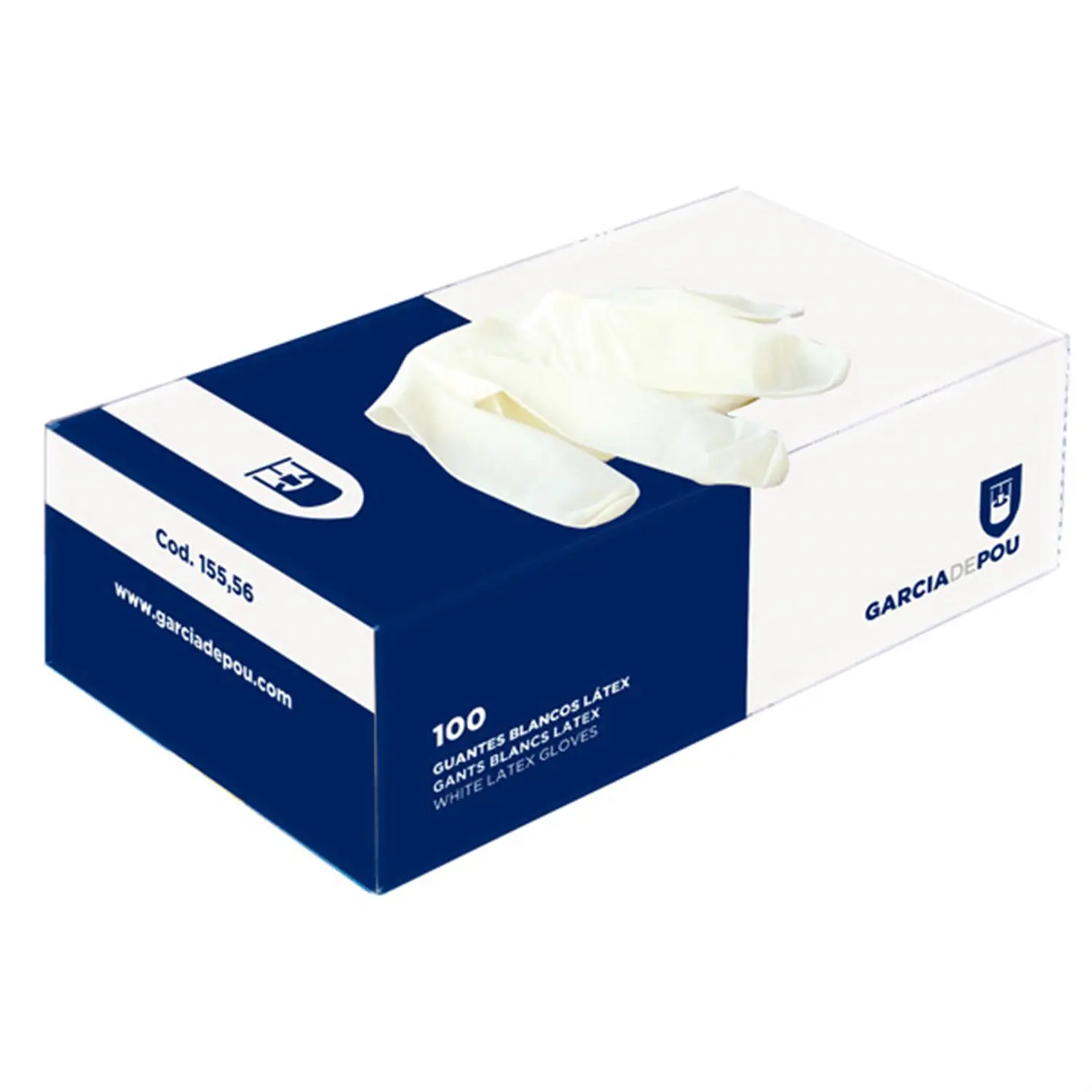 Luvas com talco  size: l branco látex (100 unidade)