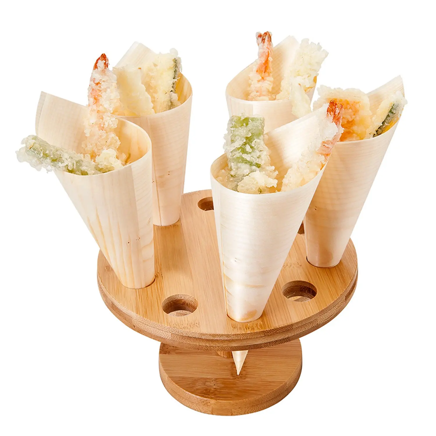 Suporte p/ 10 cones 'bamboo'  ø 18x9 cm natural bambú (1 unidade)