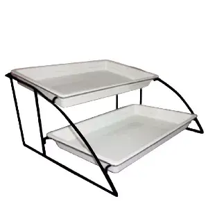 Suporte 2 piani contenitori gn 1/1  56,5 x 52,5 x 32,5 cm nero ferro (1 unità)